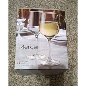 Mercer Set of 4 Pinot Wine Glasses 16.9 oz NIB‎